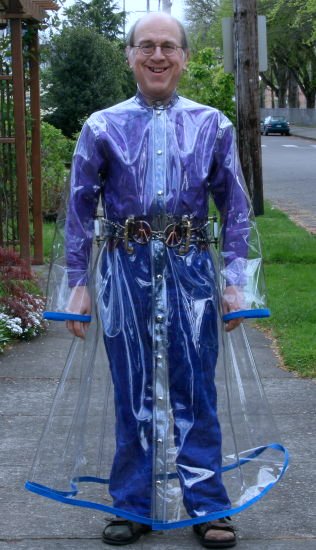 Clear Raincoat With Cabinet Handle Belt Loops